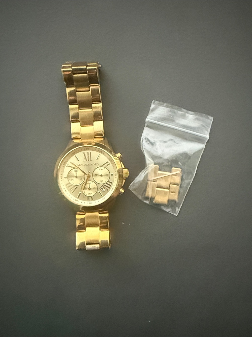 Michael Kors Gold Tone Link Chronograph Watch